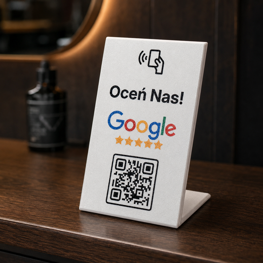 Stand NFC i QR do opinii Google – standardowy wzór