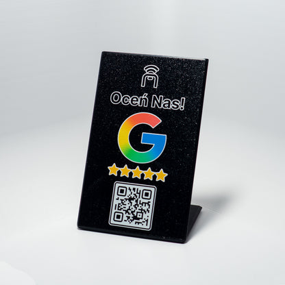 Pakiet Google Review – stand + 5 breloków NFC